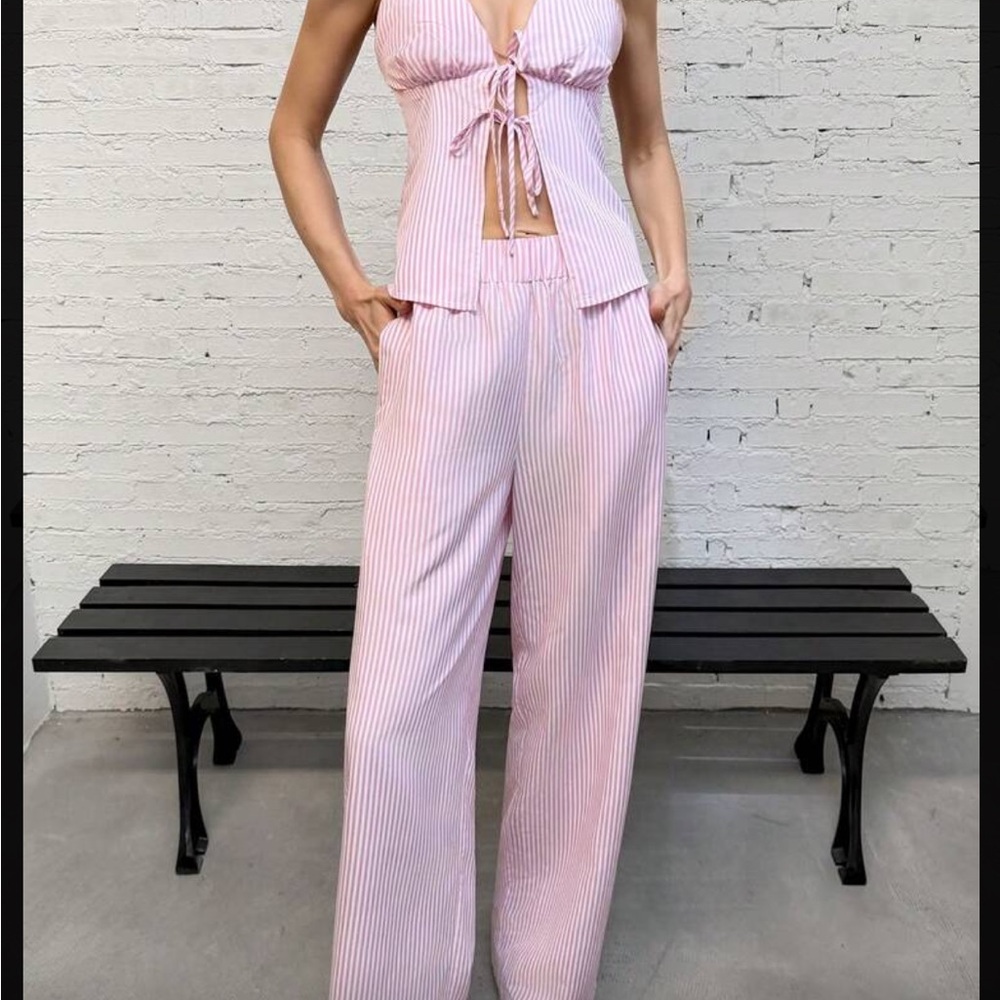 Pink Striped Women's Jumpsuit